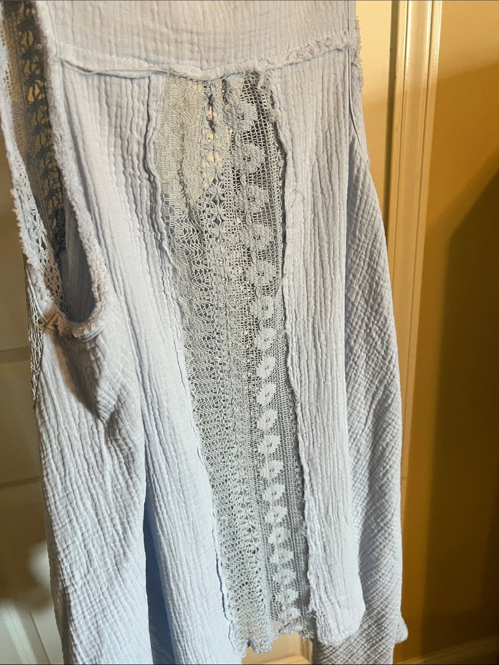 NWOT POL Light Blue Crochet-Trim V-Neck Tank - Picture 2 of 2